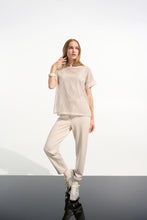 Load image into Gallery viewer, Beige Jersey Pull-On Jogger With Drawstring Waist