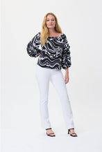 Load image into Gallery viewer, Joseph Ribkoff Black & White Patterned Top Size 10