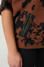 Load image into Gallery viewer, Joseph Ribkoff Rust Leopard Print 3/4 Sleeve Top