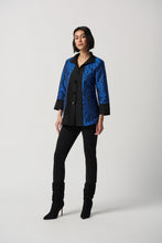 Load image into Gallery viewer, Joseph Ribkoff - Royal Blue & Black Pebble Print Jacket/Top Size 14