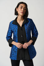 Load image into Gallery viewer, Joseph Ribkoff - Royal Blue & Black Pebble Print Jacket/Top Size 14