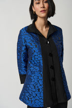 Load image into Gallery viewer, Joseph Ribkoff - Royal Blue & Black Pebble Print Jacket/Top Size 14