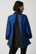 Load image into Gallery viewer, Joseph Ribkoff - Royal Blue & Black Pebble Print Jacket/Top Size 14