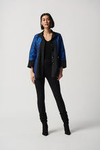 Load image into Gallery viewer, Joseph Ribkoff - Royal Blue & Black Pebble Print Jacket/Top Size 14