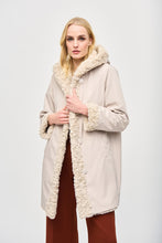 Load image into Gallery viewer, Joseph Ribkoff - Faux Cream Fur Reversible Coat