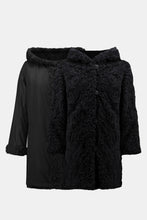 Load image into Gallery viewer, Joseph Ribkoff - Faux Black Fur Reversible Coat