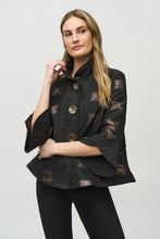 Load image into Gallery viewer, Joseph Ribkoff - Textured Black & Metallic Buttoned Jacket