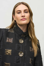 Load image into Gallery viewer, Joseph Ribkoff - Textured Black & Metallic Buttoned Jacket