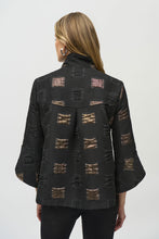 Load image into Gallery viewer, Joseph Ribkoff - Textured Black & Metallic Buttoned Jacket
