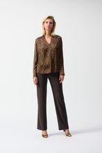 Load image into Gallery viewer, Joseph Ribkoff - Leopard Print V Neck Blouse Size 12, 20, 22 & 24