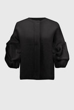 Load image into Gallery viewer, Joseph Ribkoff - Black Sweater Style Puff Sleeve Jacket