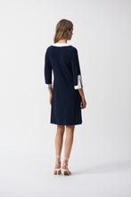 Load image into Gallery viewer, Joseph Ribkoff - Navy & White V Neck Dress