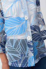 Load image into Gallery viewer, Joseph Ribkoff - Blue Leaf Mesh Buttoned Shirt