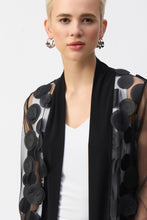 Load image into Gallery viewer, Joseph Ribkoff - Mesh Dot Black Cover Up Jacket