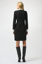 Load image into Gallery viewer, Black Button-Front Dress with White Trim