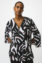 Load image into Gallery viewer, Brushstroke Abstract Zip Tunic Top