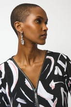 Load image into Gallery viewer, Brushstroke Abstract Zip Tunic Top