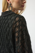 Load image into Gallery viewer, Textured V-Neck Black Blouse