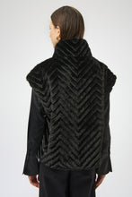 Load image into Gallery viewer, Black Faux Fur Zip Body Warmer