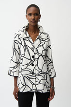 Load image into Gallery viewer, Joseph Ribkoff Floral V-Neck Crinkle Fabric Shirt
