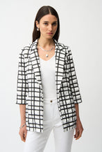 Load image into Gallery viewer, Joseph Ribkoff Jacquard Plaid Print Boxy Blazer With Notched Collar