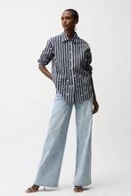 Load image into Gallery viewer, Joseph Ribkoff Navy Striped Casual Long-Sleeve Shirt