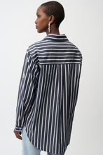 Load image into Gallery viewer, Joseph Ribkoff Navy Striped Casual Long-Sleeve Shirt