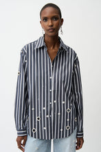 Load image into Gallery viewer, Joseph Ribkoff Navy Striped Casual Long-Sleeve Shirt