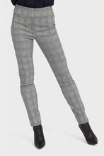 Load image into Gallery viewer, Joseph Ribkoff Grey & White Small Check Trousers Size 12