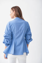 Load image into Gallery viewer, Joseph Ribkoff Striped Blue & White Shirt Size 16 & 18