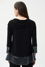 Load image into Gallery viewer, Joseph Ribkoff - Black Glitter Detailed Top Size 12 & 14