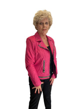Load image into Gallery viewer, Hot Pink Suede Biker Jacket
