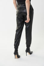 Load image into Gallery viewer, Joseph Ribkoff - Black Faux Leather Cargo Trousers Size 18