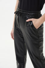 Load image into Gallery viewer, Joseph Ribkoff - Black Faux Leather Cargo Trousers Size 18