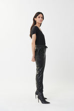 Load image into Gallery viewer, Joseph Ribkoff - Black Faux Leather Cargo Trousers Size 18