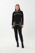 Load image into Gallery viewer, Joseph Ribkoff - Khaki & Black Roll Neck Jumper Size 12, 16 & 18