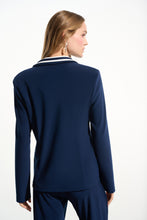 Load image into Gallery viewer, Silky Knit Fitted Blazer with Stripe Band Detail

