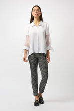 Load image into Gallery viewer, Buttoned White Mesh Sleeve Shirt
