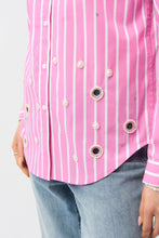 Load image into Gallery viewer, Joseph Ribkoff Pink Striped Casual Long-Sleeve Shirt
