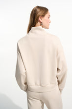 Load image into Gallery viewer, Scuba Jersey Boxy Sweatshirt with High Collar and Front Zipper
