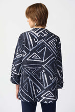 Load image into Gallery viewer, Joseph Ribkoff - Geometric Navy &amp; White Buttoned Up Blouse
