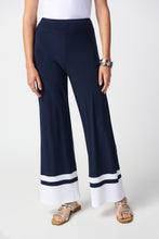 Load image into Gallery viewer, Joseph Ribkoff - Navy Wide Leg Trousers With White Stripe
