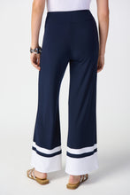 Load image into Gallery viewer, Joseph Ribkoff - Navy Wide Leg Trousers With White Stripe
