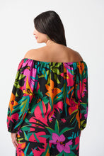 Load image into Gallery viewer, Joseph Ribkoff - Multi Colour Leaf Print Off Shoulder Top
