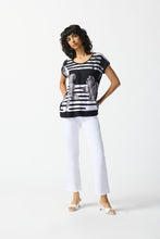 Load image into Gallery viewer, Joseph Ribkoff - Stripe &amp; Floral Print Top
