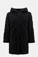 Load image into Gallery viewer, Joseph Ribkoff - Faux Black Fur Reversible Coat
