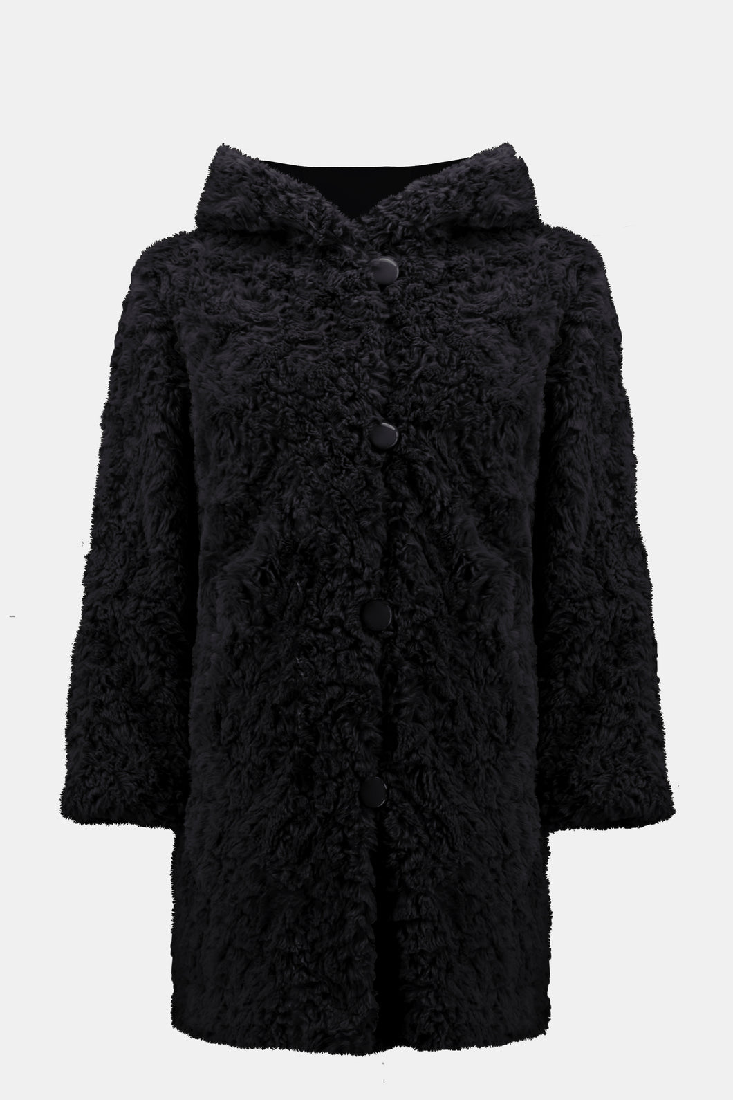 Joseph Ribkoff - Faux Black Fur Reversible Coat