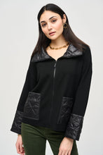 Load image into Gallery viewer, Joseph Ribkoff - Black Quilted Design Coat
