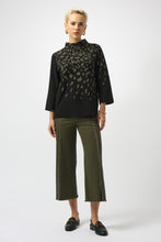 Load image into Gallery viewer, Black &amp; Green Sprinkle Knit Turtleneck Jumper
