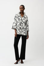 Load image into Gallery viewer, Joseph Ribkoff Floral V-Neck Crinkle Fabric Shirt
